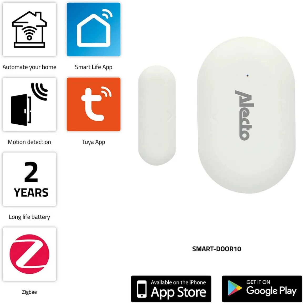 Alecto SMART-DOOR10 Smart Zigbee Fenster-/Türsensor