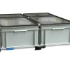 Aluminium-Heckauszug 90x80 cm mit 4 Behältern mit Deckel