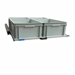 Aluminium-Heckauszug 90x80 cm mit 4 offenen Behältern