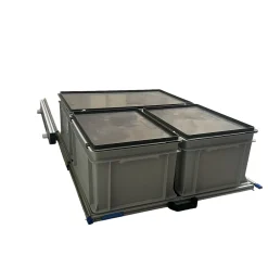 Aluminium Schiebeframe 80x60 cm mit 3 Boxen und Deckel