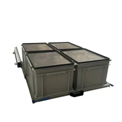 Aluminium Schiebeframe 80x60 cm mit 4 Boxen und Deckel