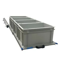Aluminium Schiebeframe 120x40 cm mit 4 offenen Boxen