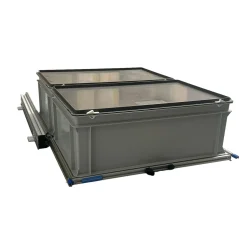 Aluminium Schiebeframe 80x60 cm mit 2 Boxen und Deckel