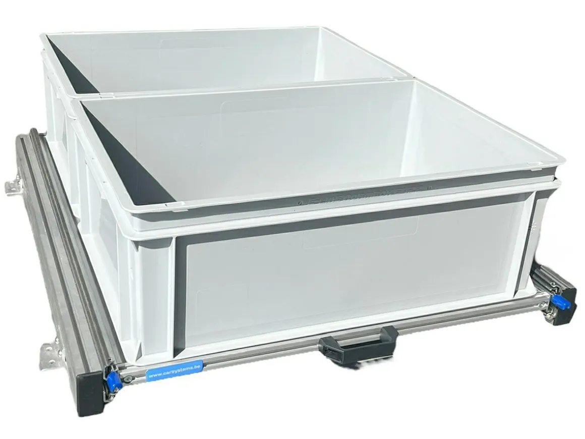 Aluminium Schiebeframe 80x60 cm mit 2 offenen Boxen