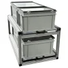 Aluminium 90 x 40 cm Doppel-Heckauszug mit 4 geschlossene Boxen