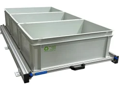 Aluminium 120 x 60 cm Heckauszug mit 3 offenen Boxen