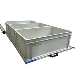 Aluminium 120 x 60 cm Heckauszug mit 3 offenen Boxen