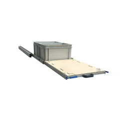 Aluminium 120x40 cm Heckauszug mit 2 offene Boxen und Multiplex