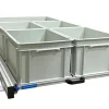 Aluminium 120 x 60 cm Heckauszug mit 5 offenen Boxen