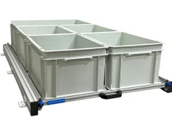 Aluminium 120 x 60 cm Heckauszug mit 5 offenen Boxen