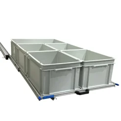 Aluminium 120 x 60 cm Heckauszug mit 5 offenen Boxen