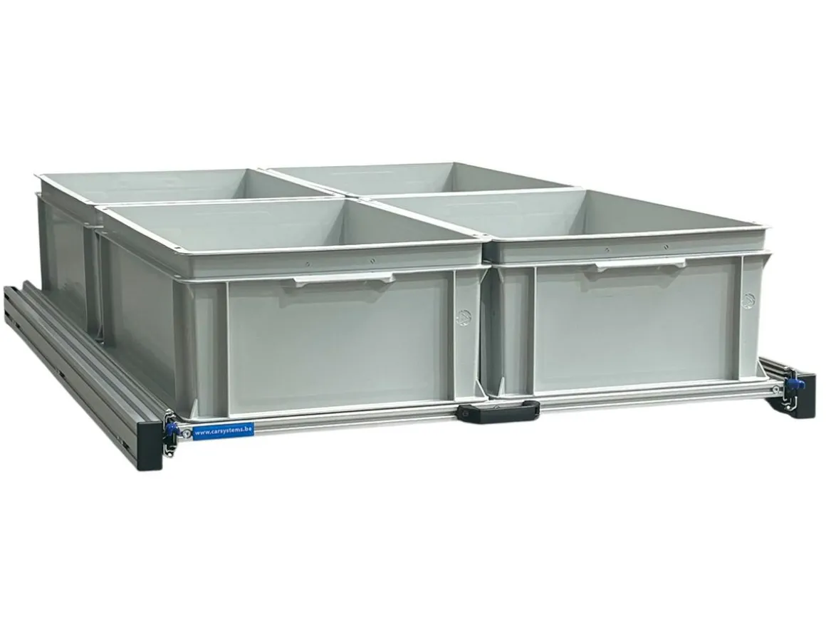 Aluminium 120x80 cm Heckauszug mit 4 offene boxen