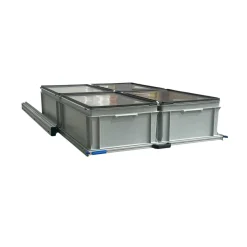Aluminium 120x80 cm Heckauszug mit 6 Boxen mit Deckel
