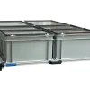 Aluminium 120x80 cm Heckauszug mit 6 Boxen mit Deckel