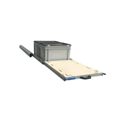 Alu 120x40 cm Heckauszug mit 2 Boxen mit Deckel und Multiplex