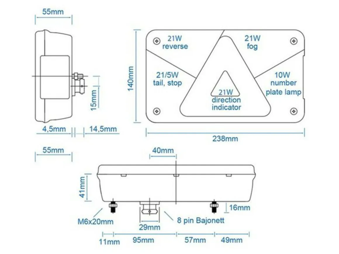 Aspöck Multipoint V Rechts Rücklicht - 6 Funktionen