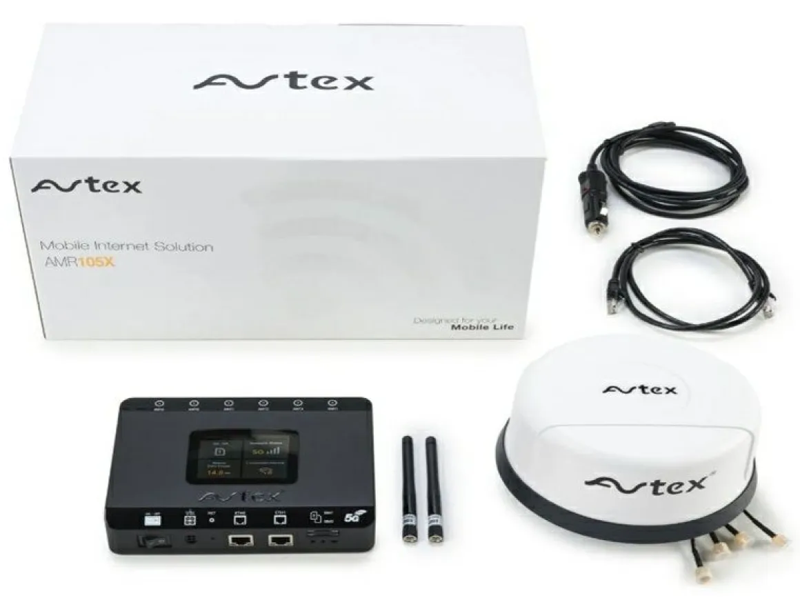 Avtex AMR-105X 5G Dual-SIM-Router mit 5G-Antenne - White
