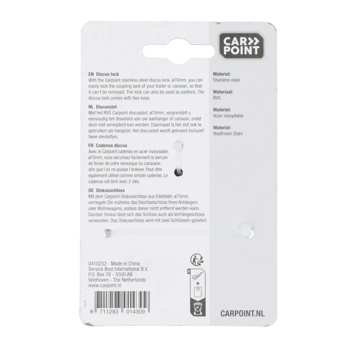 Carpoint 70mm Diskusschloss