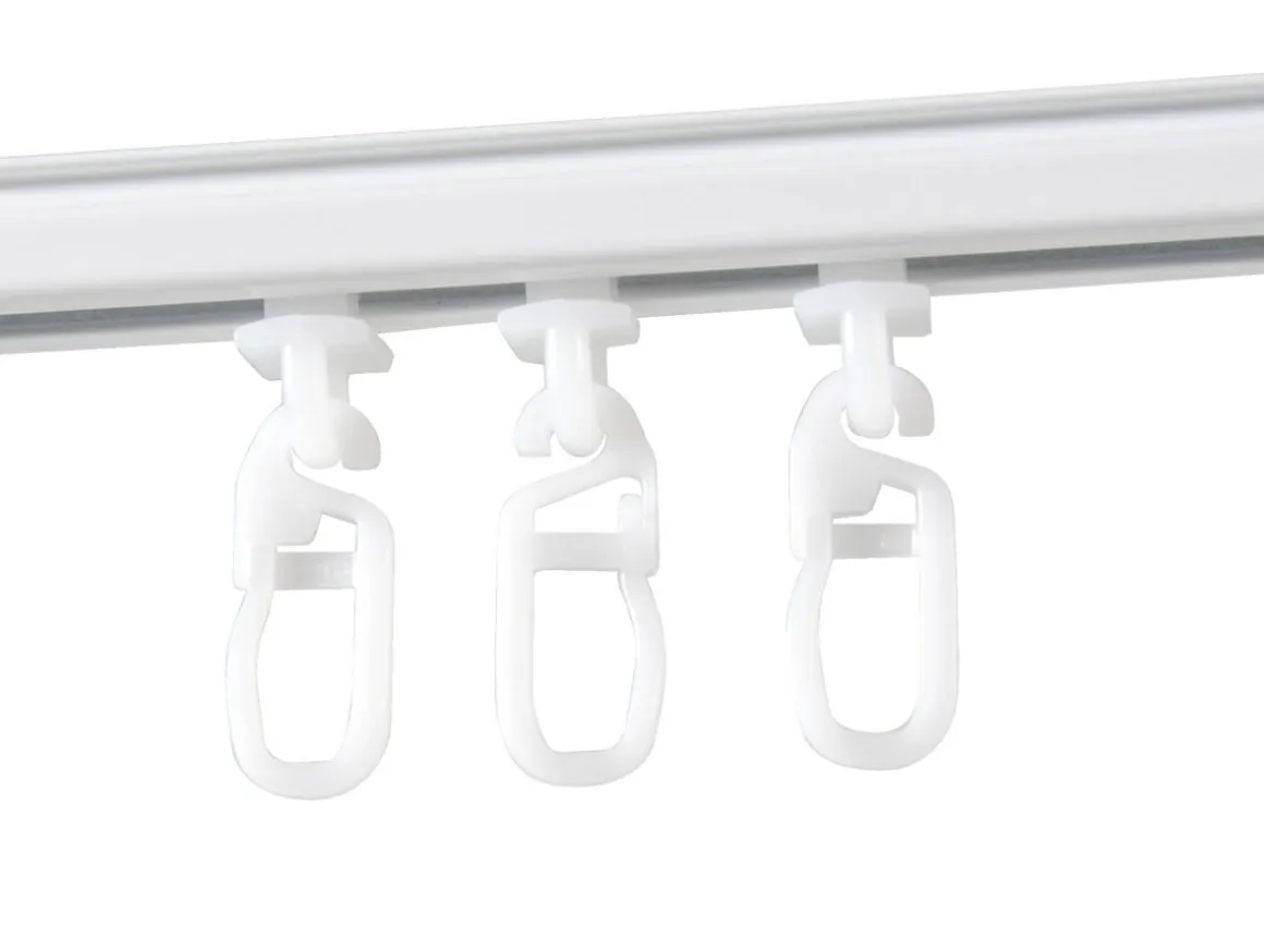 150 cm Vorhangschiene mit Gardinengleiter - Weiß