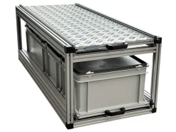 Doppel-Heckauszug 120×40 cm – 3 geschlossene Boxen und Riffelblec