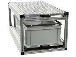 Doppel-Heckauszug mit 2 geschlossene Boxen und Alu platte-90x40cm