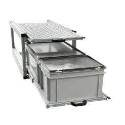 Doppel-Heckauszug mit 2 geschlossene Boxen und Alu platte-90x40cm