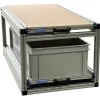 Doppel-Heckauszug mit 2 offene Boxen und Multiplexplatte -90x40cm