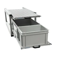 Doppel-Heckauszug mit 2 offene Boxen und Alu platte - 90 × 40 cm