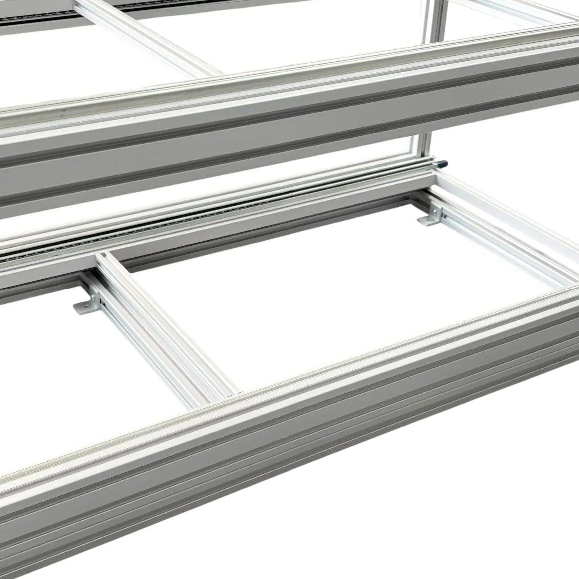 Doppel- Schiebe 120x40cm - geschlossene Boxen und Holzplatte
