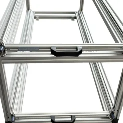 Doppel- Schiebe 120x40cm - geschlossene Boxen und Holzplatte