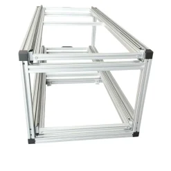 Doppel- Schiebe 120x40cm - geschlossene Boxen und Holzplatte