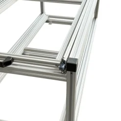 Doppelte Aluminium-Schublade mit 3 offenen Behältern - 80 x 60 cm