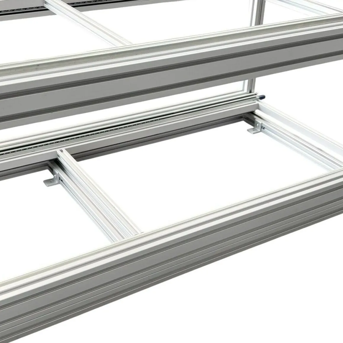Doppelter Aluminium-Heckauszug mit 6 offenen Boxen – 80 x 60 cm