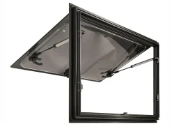 DWS Camping 900 x 500 mm Klappfenster mit Kombirollo - Black