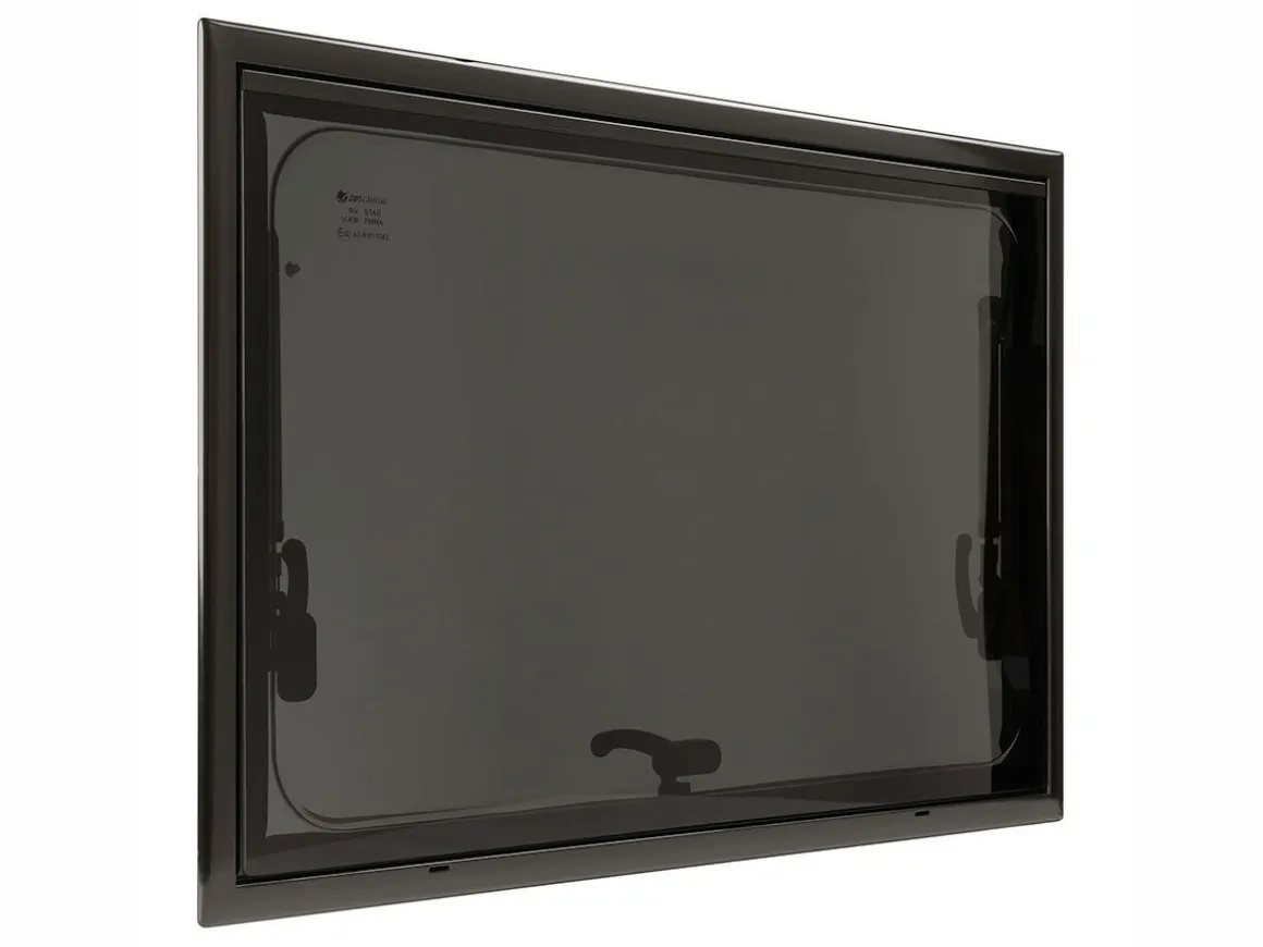 DWS Camping 700 x 350 mm Klappfenster mit Kombirollo - Black