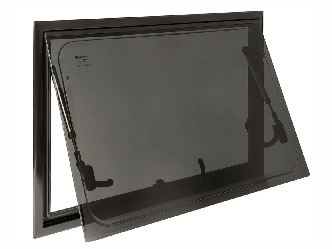 DWS Camping 700 x 450 mm Klappfenster mit Kombirollo - Black