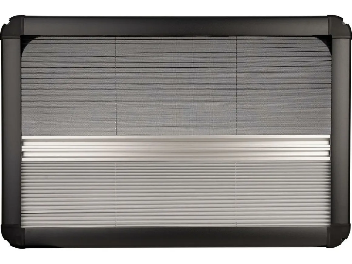 DWS Camping 700 x 450 mm Klappfenster mit Kombirollo - Black