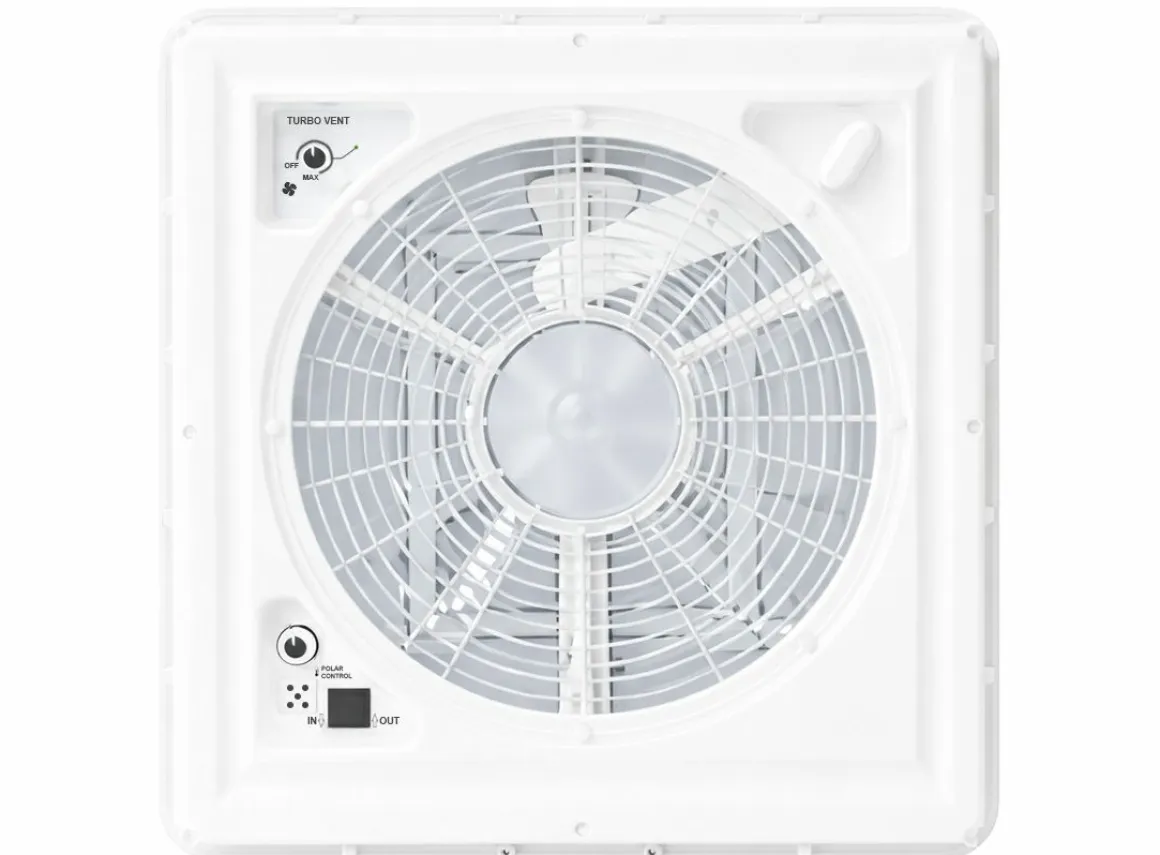 Fiamma Turbo Vent 40 x 40 Dachluke mit Ventilator - Transparent