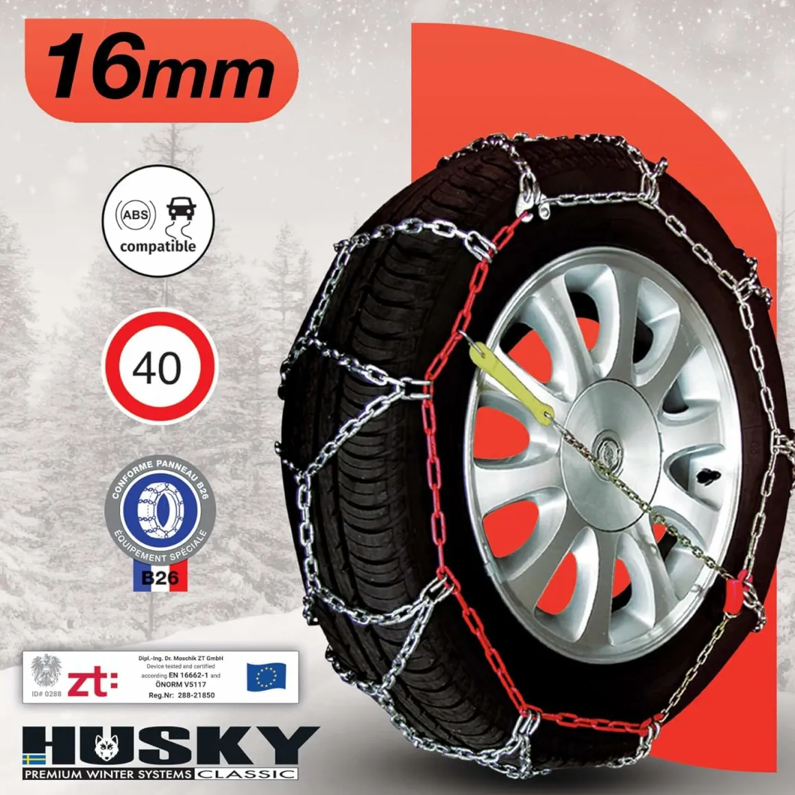 Husky Professional 260 Schneekette - Set von 2