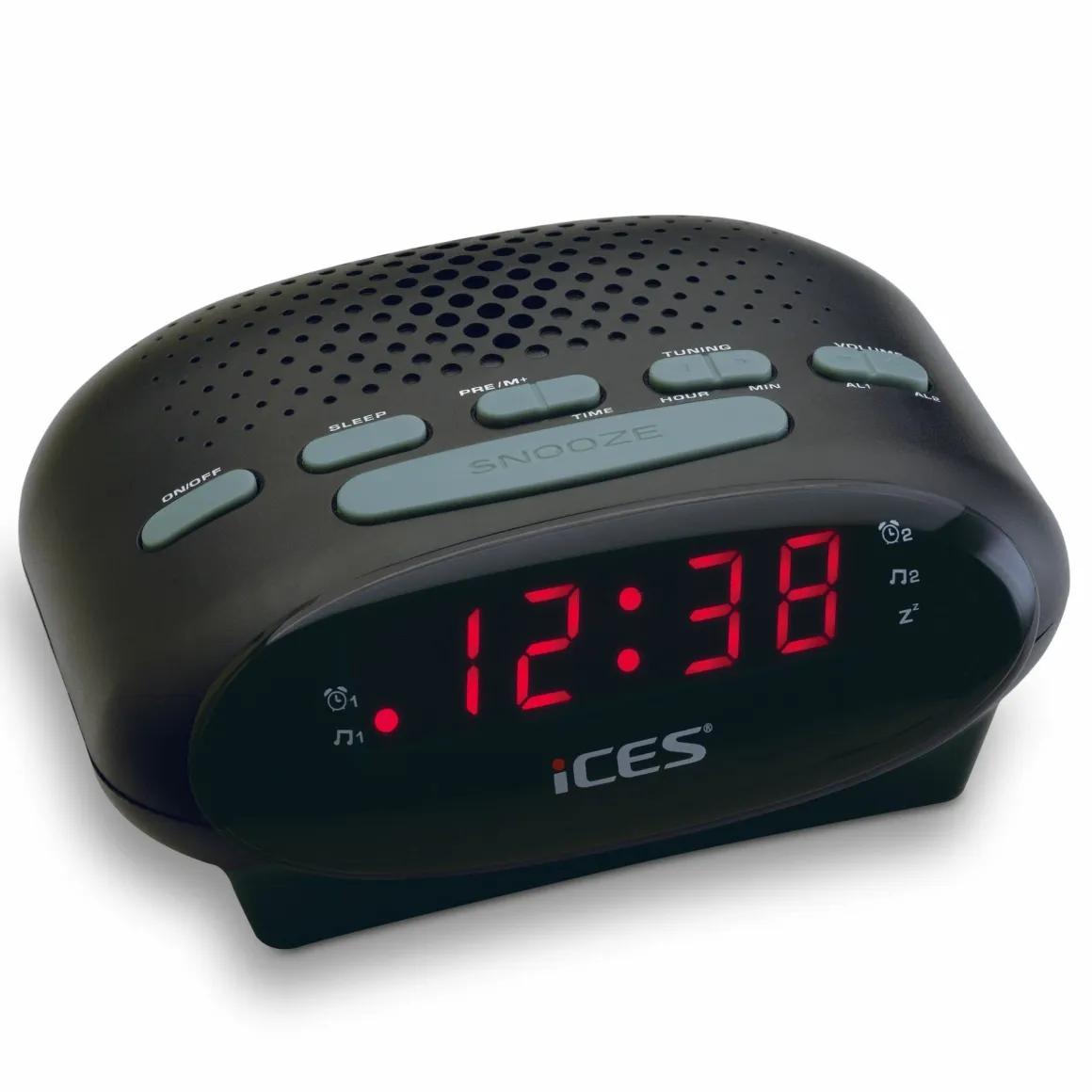 Ices ICR-210 FM Uhrenradio - Black