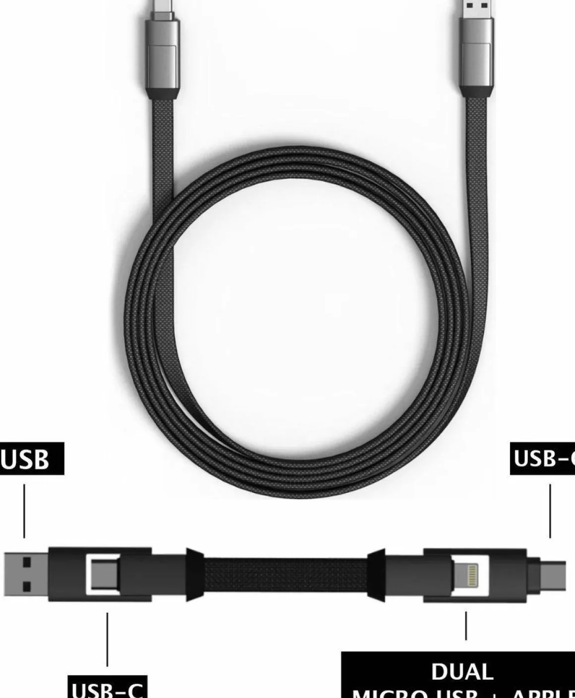 inCharge 6 Max graues Ladekabel