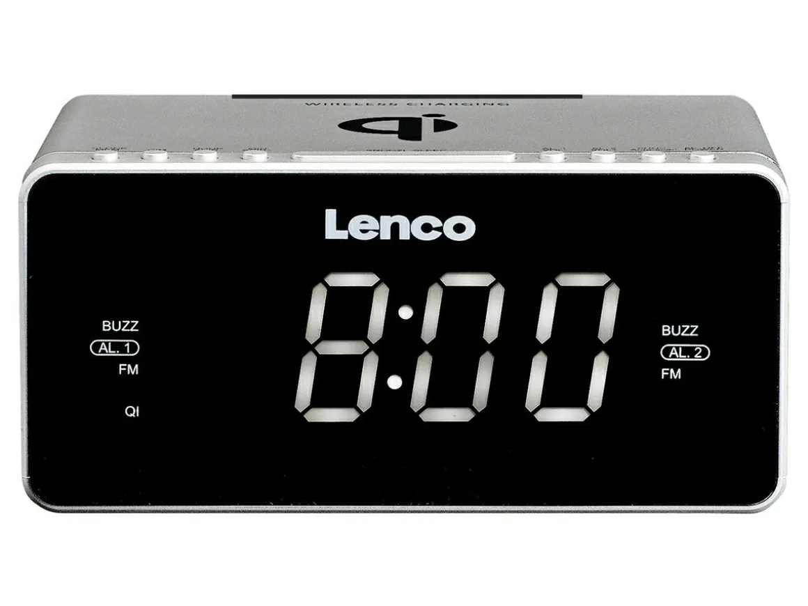 Lenco CR-550 Stereo FM Weckerradio - Silver