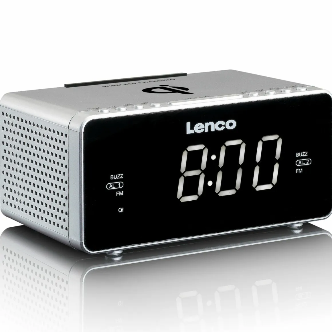 Lenco CR-550 Stereo FM Weckerradio - Silver