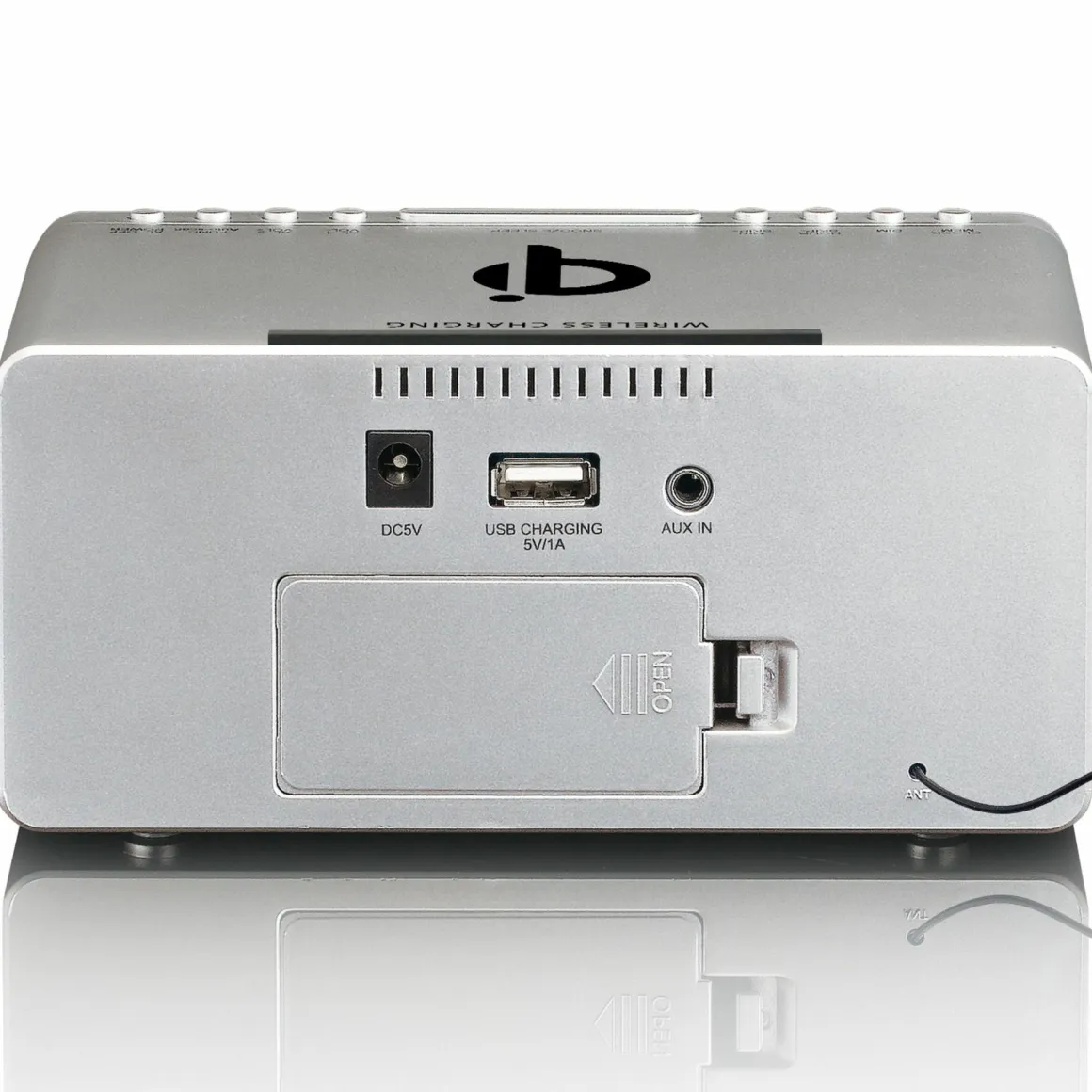 Lenco CR-550 Stereo FM Weckerradio - Silver