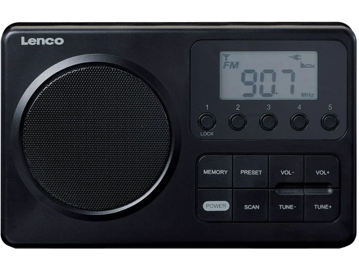 Lenco MPR-035 Kompaktes tragbares FM Radio mit LCD-Display