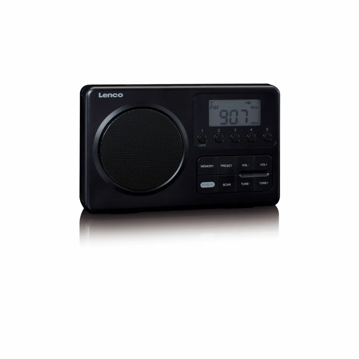 Lenco MPR-035 Kompaktes tragbares FM Radio mit LCD-Display