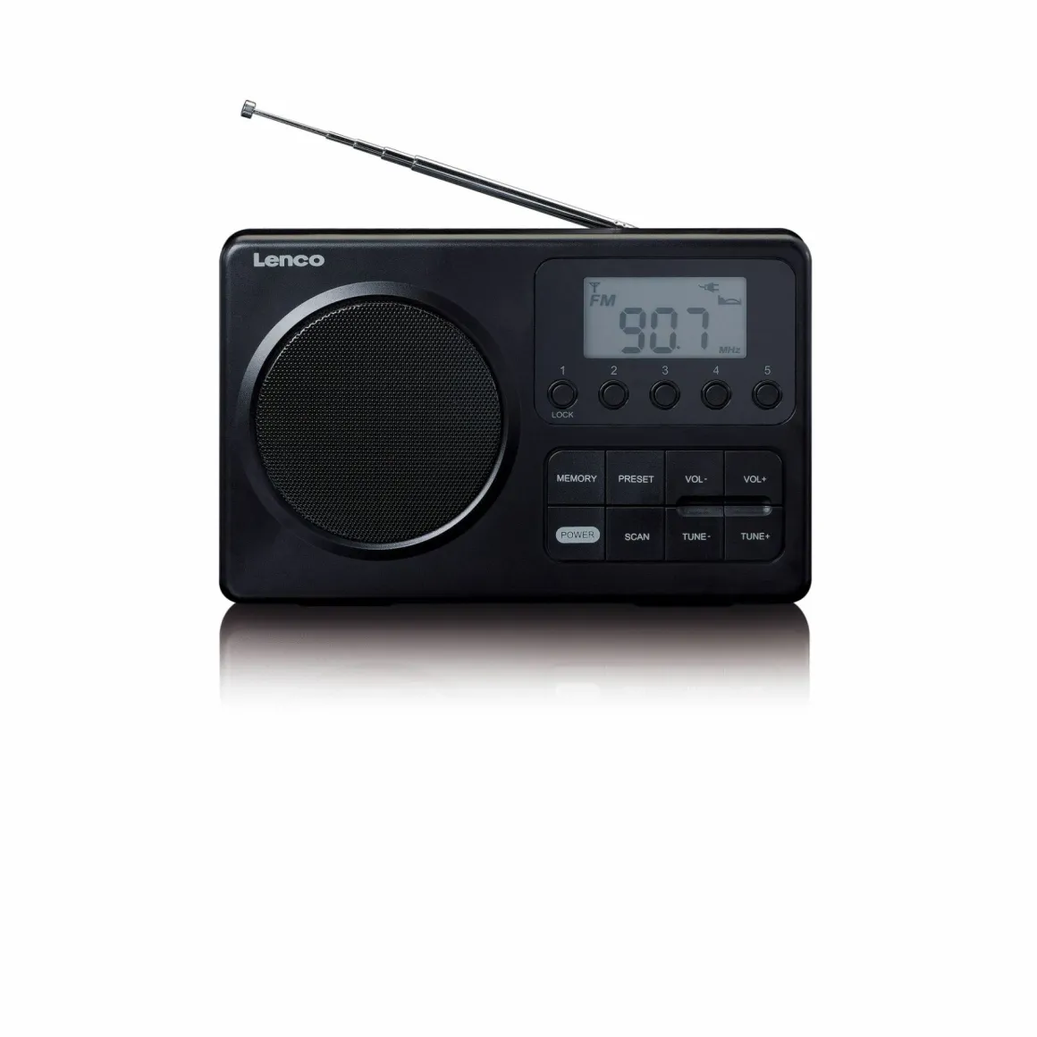 Lenco MPR-035 Kompaktes tragbares FM Radio mit LCD-Display