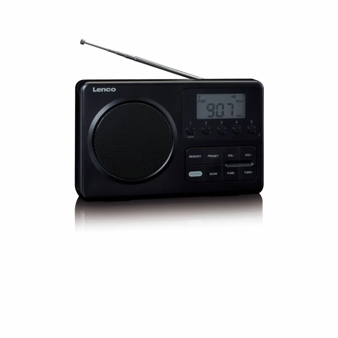 Lenco MPR-035 Kompaktes tragbares FM Radio mit LCD-Display