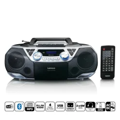 Lenco SCD-720SI CD-Player Boombox - Schwarz,Silber