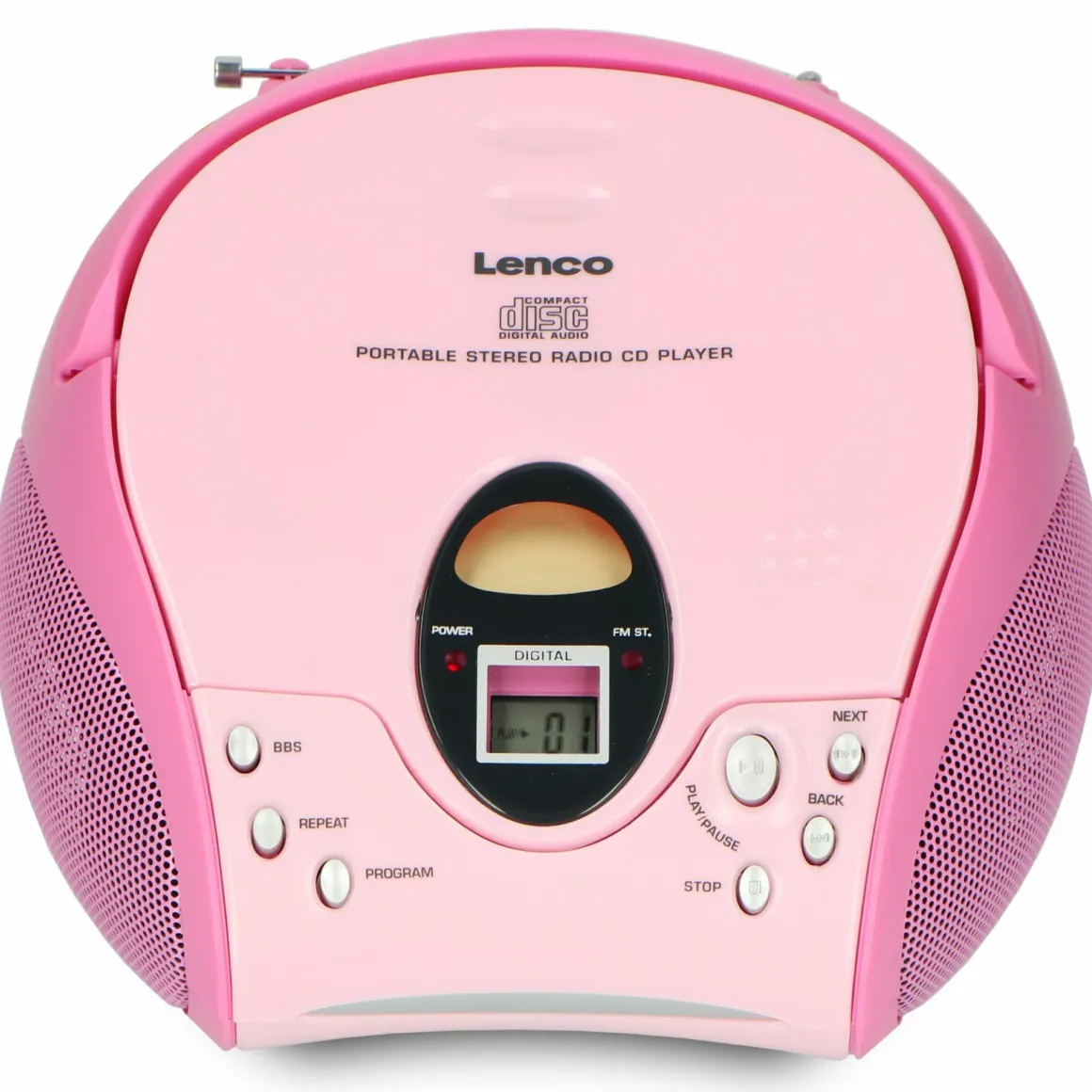 Lenco SCD-24 Tragbares FM-Radio - Pink